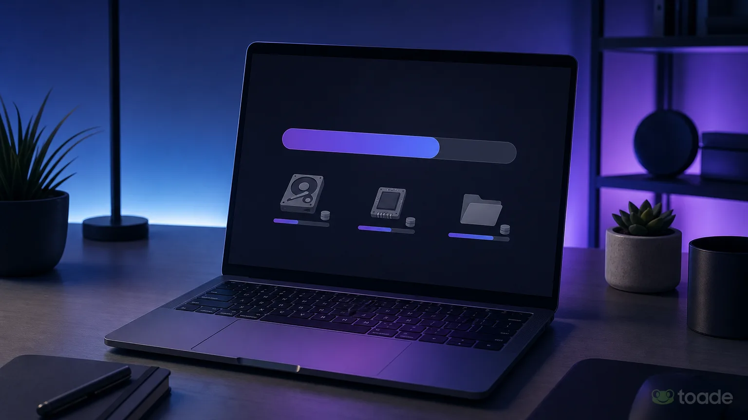 Diz&uuml;st&uuml; bilgisayarda Discord indirme ekranı ve depolama alanı g&ouml;stergesi