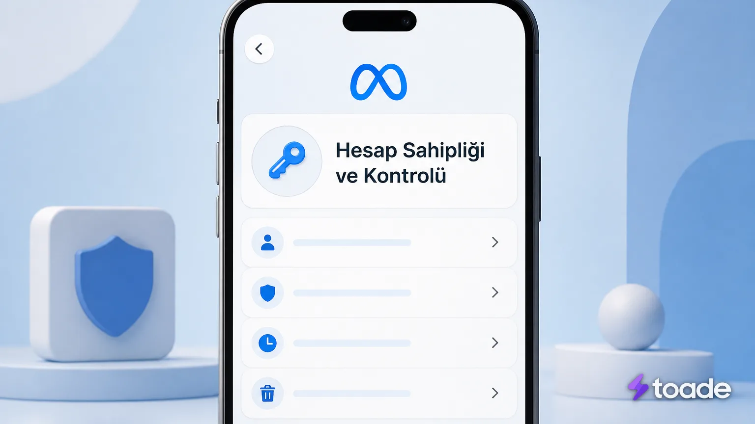 Facebook mobil Hesap Sahipliği ve Kontrolü ekranı