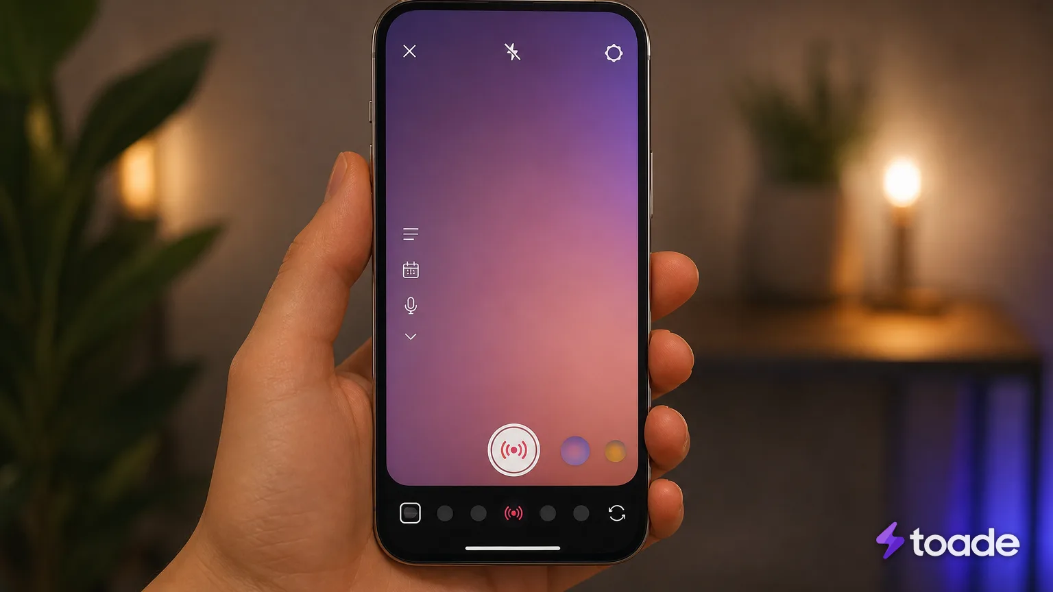 Instagram canlı yayın modunun seçildiği mobil uygulama ekranı