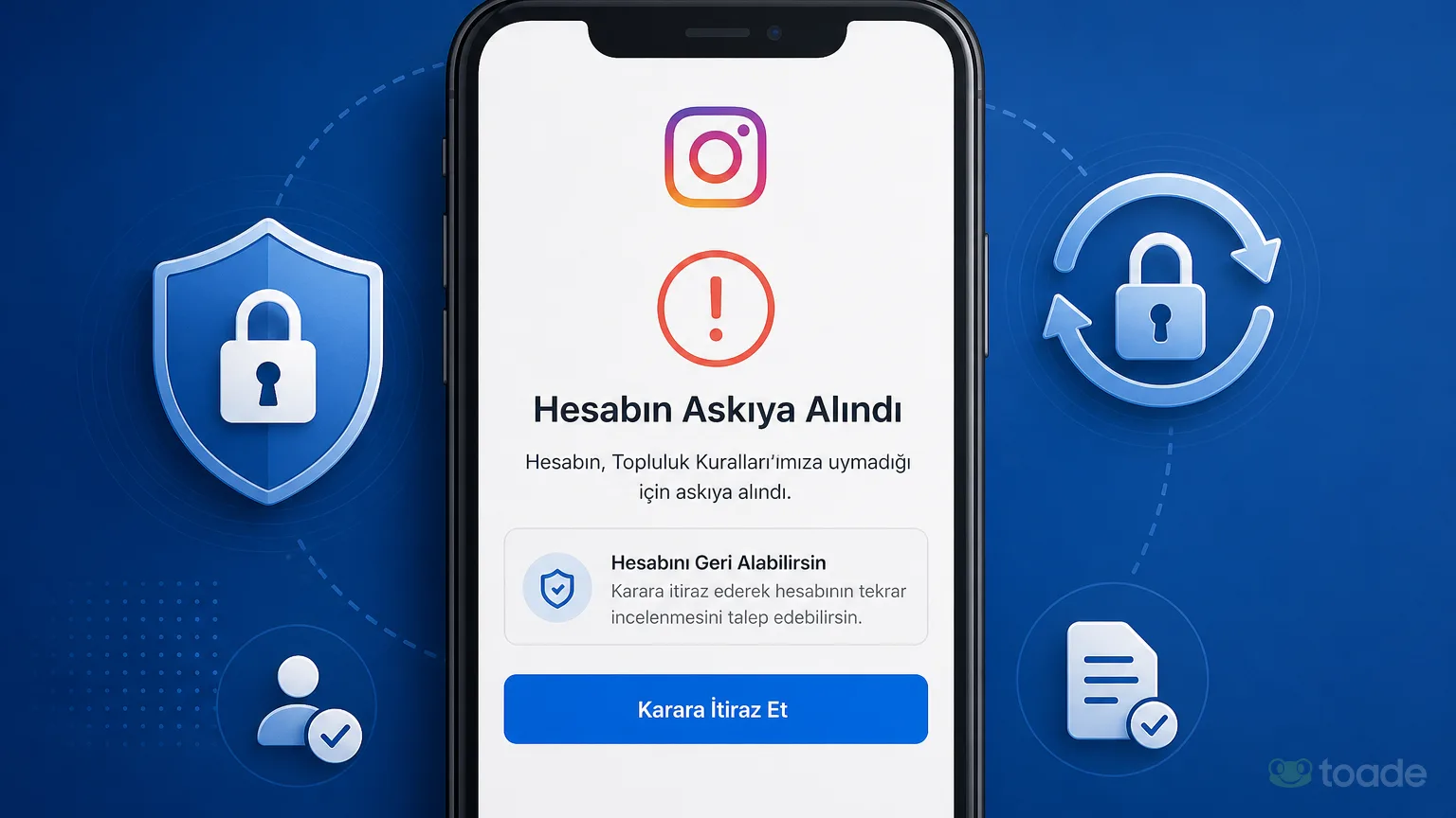 Instagram askıya alınan hesap itiraz ekranı
