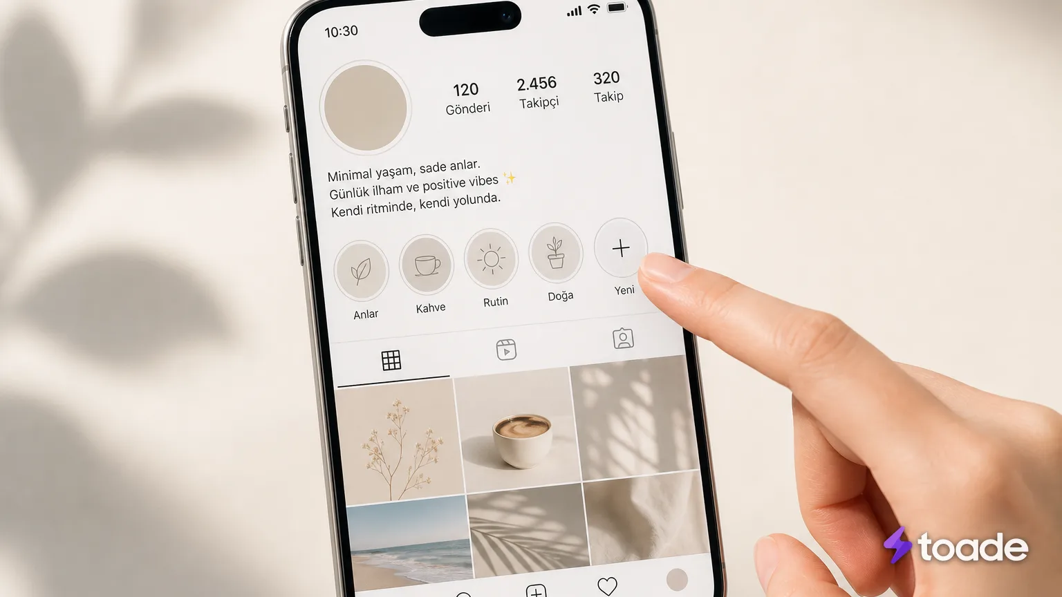 Instagram profilinde öne çıkan oluşturma ekranı