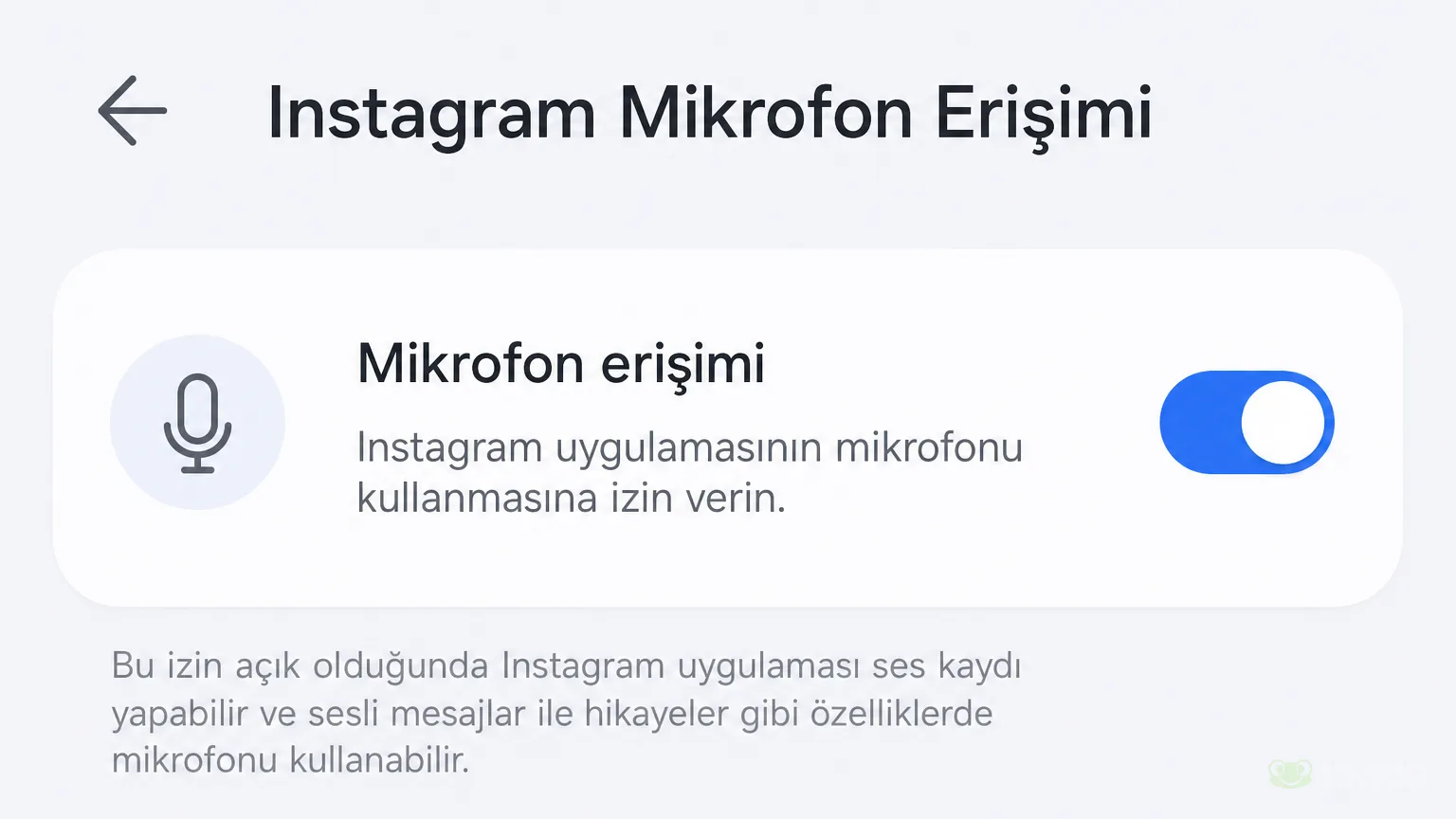 Instagram mikrofon izninin açılması
