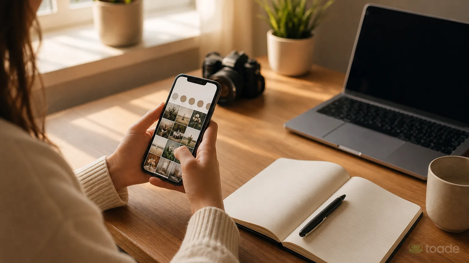 Instagram profili inceleyen içerik üreticisi