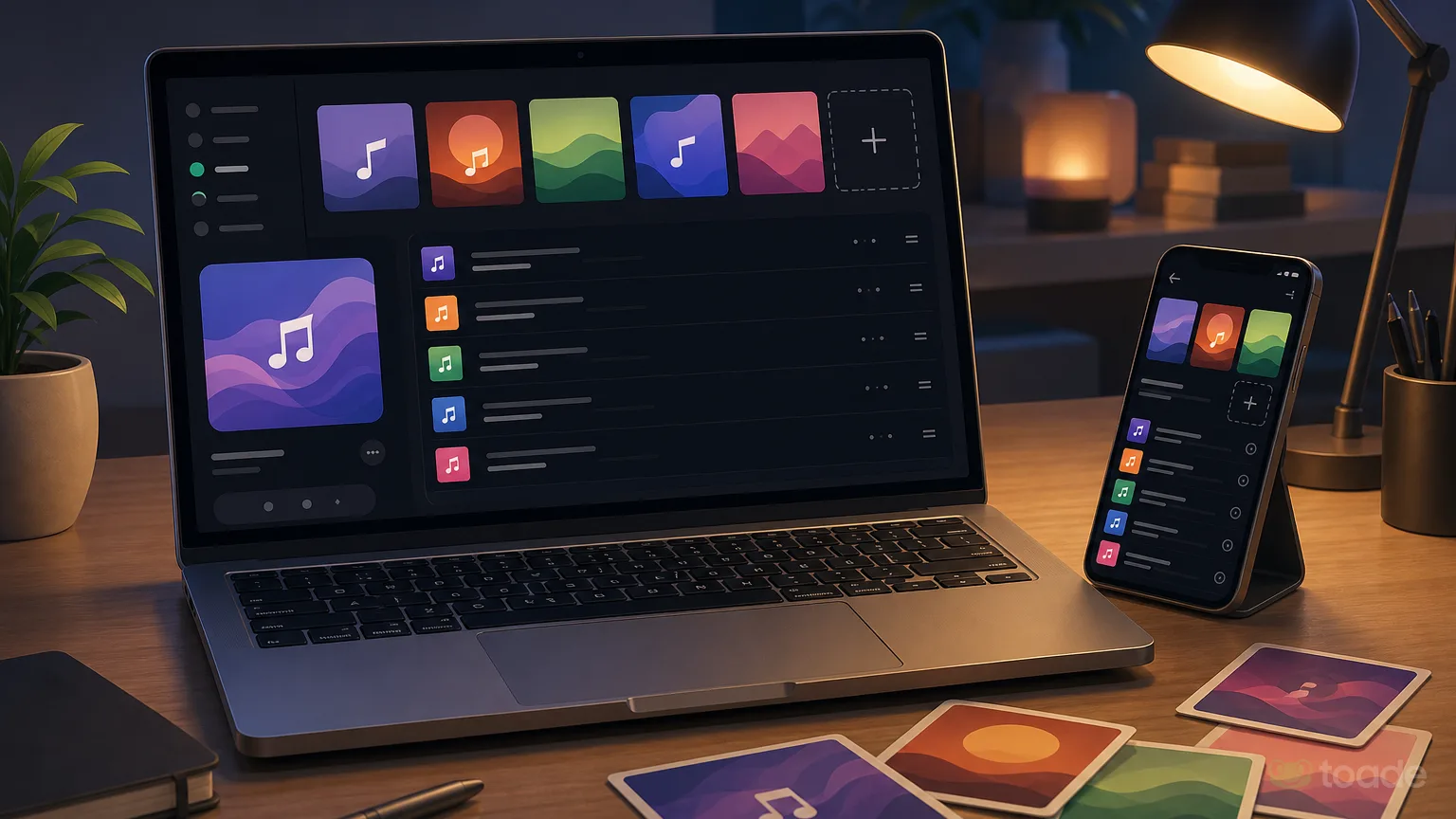 Diz&uuml;st&uuml; bilgisayar ve akıllı telefonda Spotify &ccedil;alma listesi d&uuml;zenleme ekranı