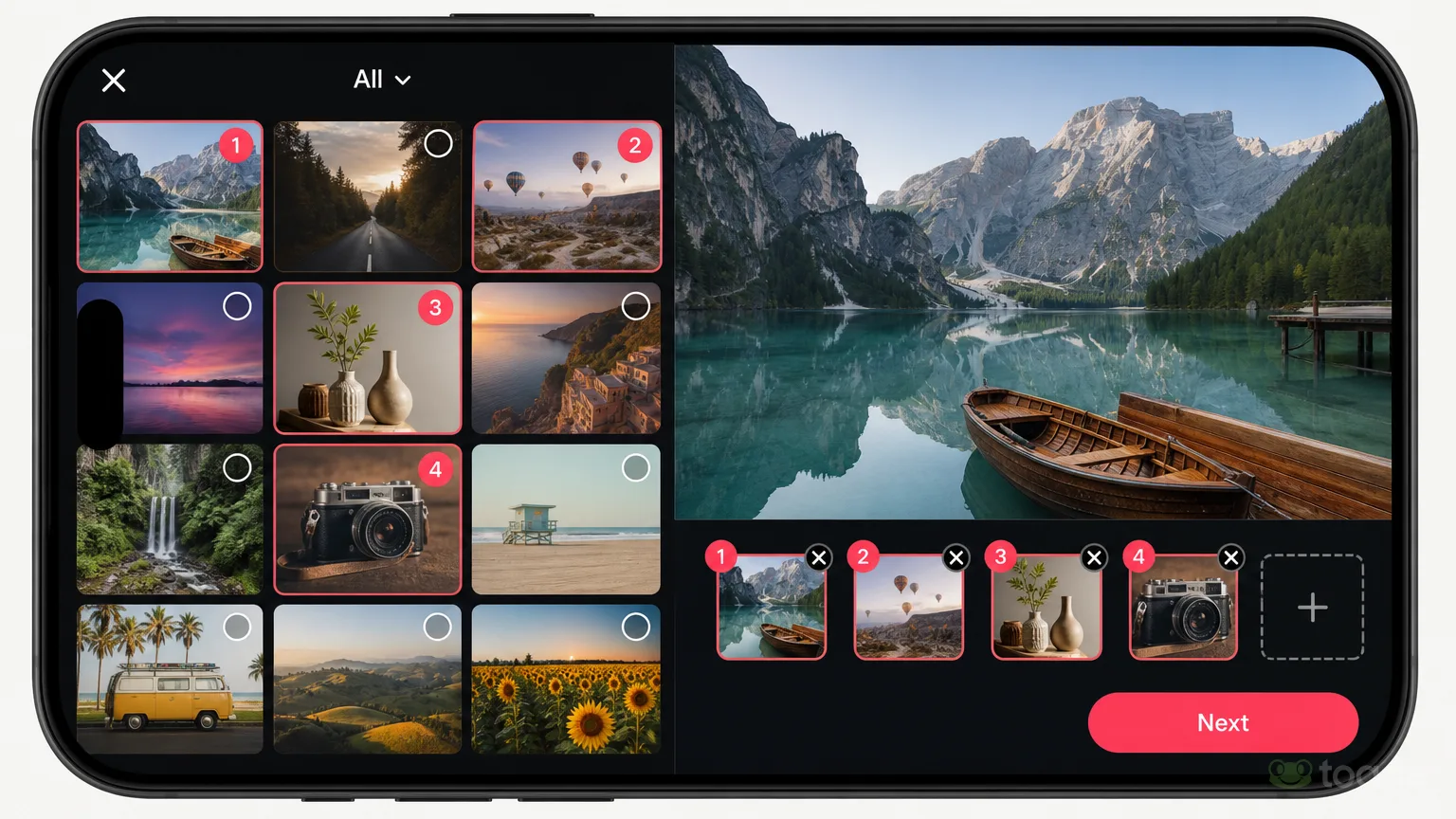 TikTok çoklu fotoğraf seçimi