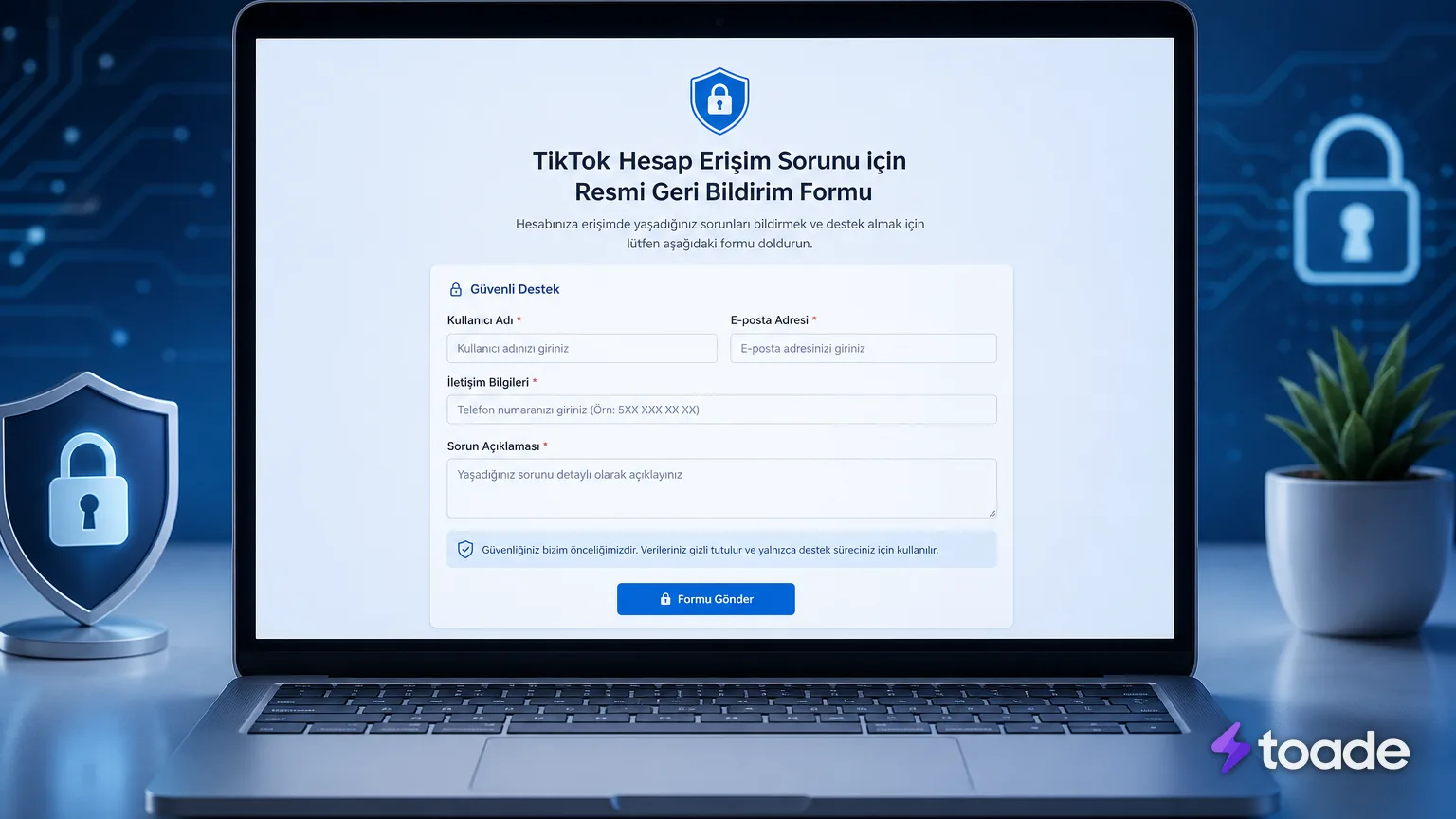 TikTok hesap erişim sorunu geri bildirim formu