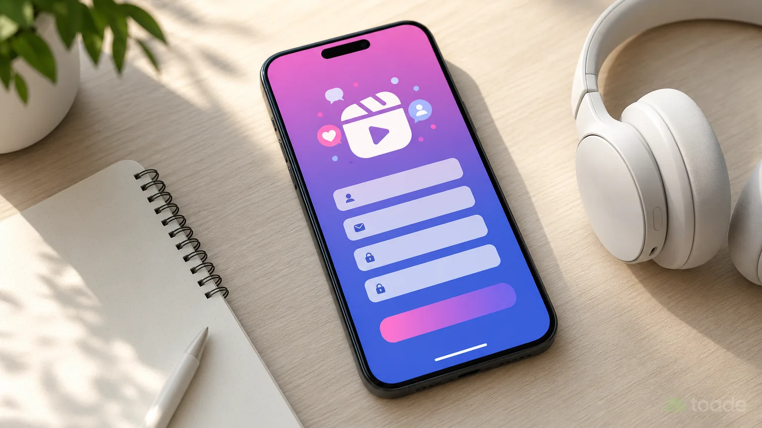 TikTok kayıt ekranı bulunan akıllı telefon g&ouml;rseli