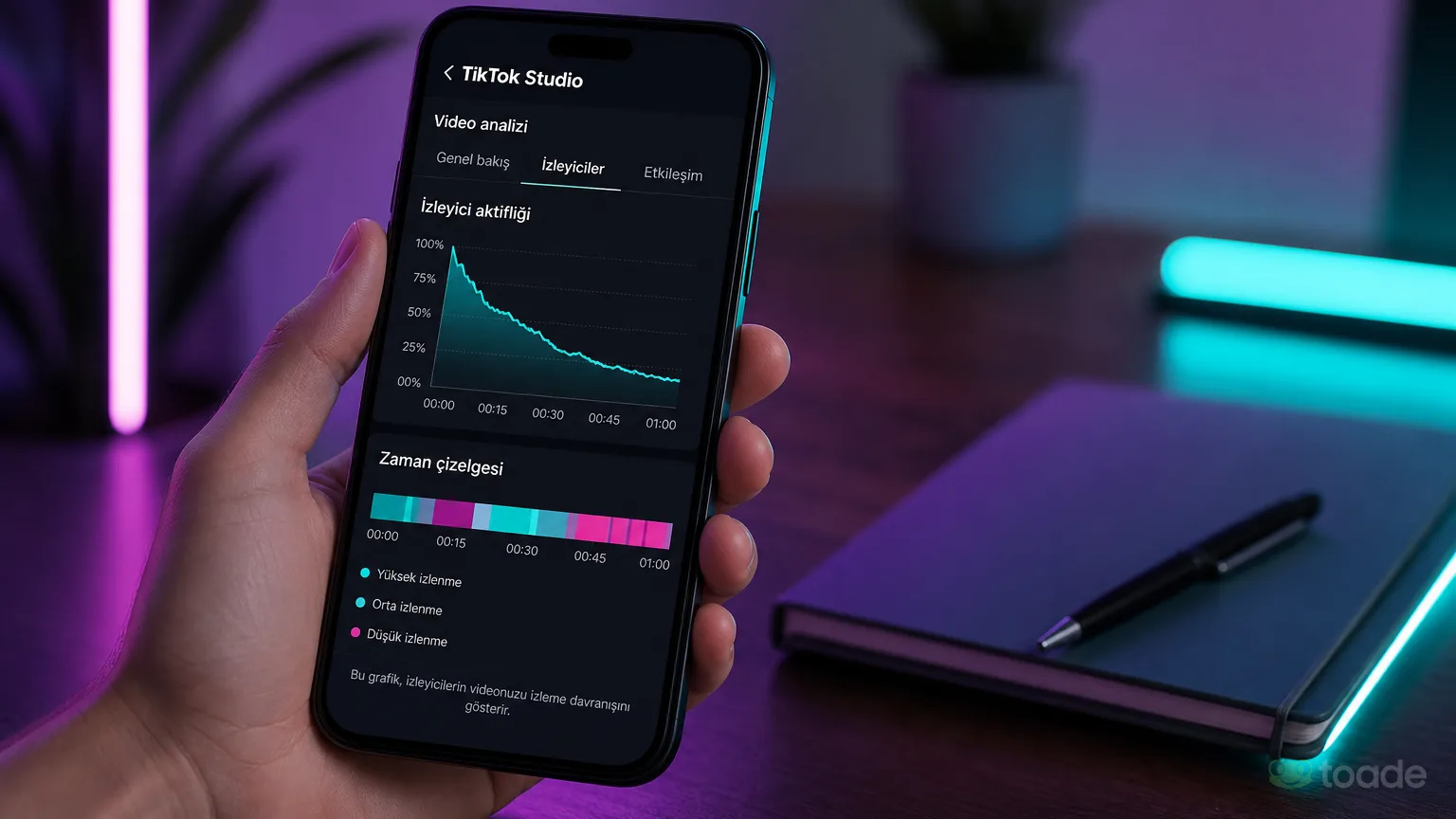 TikTok izleyici aktiflik grafiğinin incelenmesi