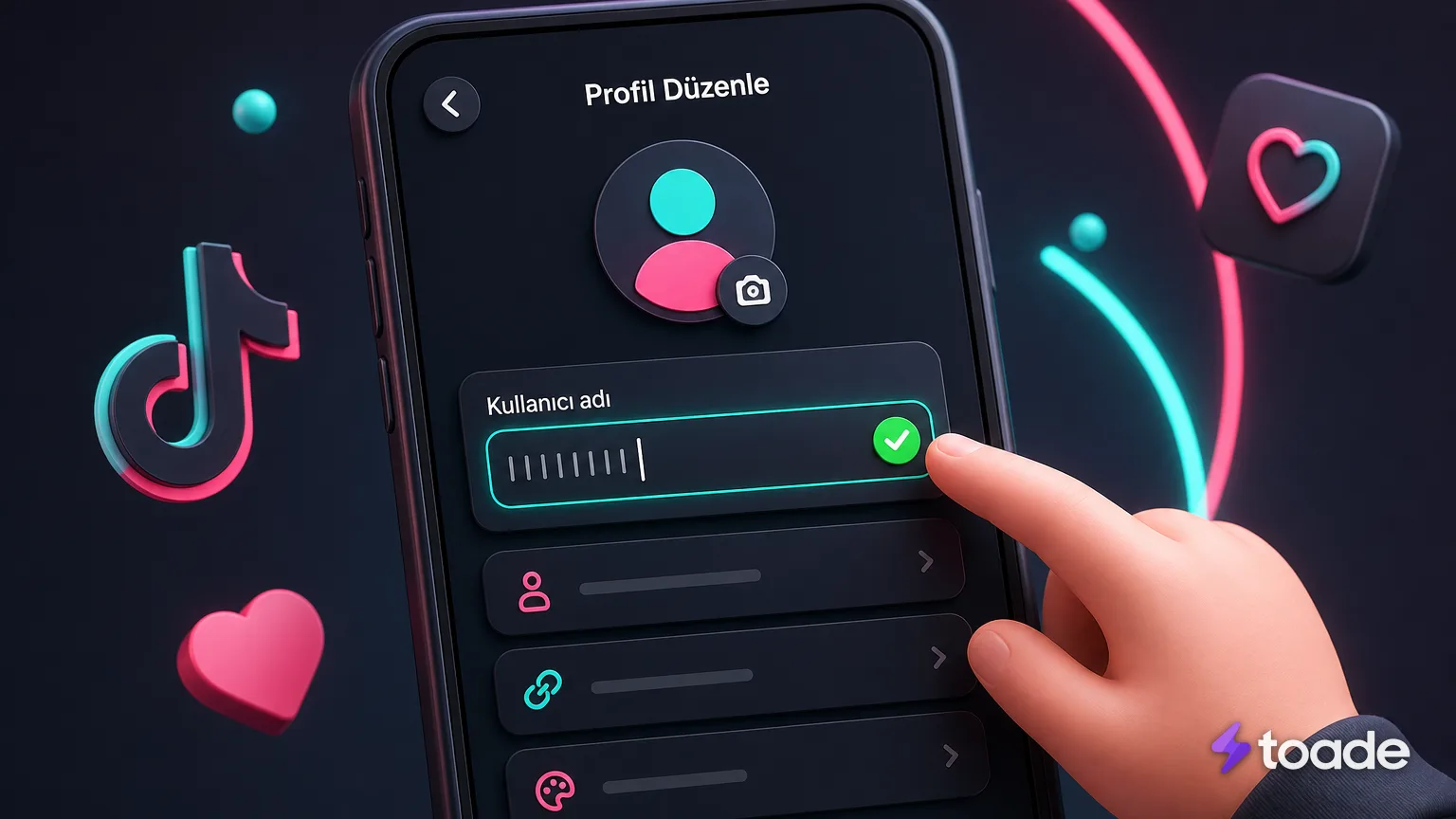 TikTok kullanıcı adı düzenleme ekranı