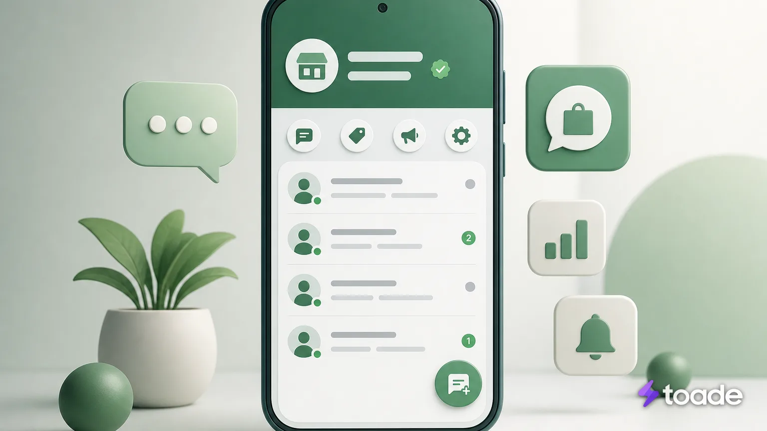 WhatsApp Business işletme profili ve sohbet yönetimi ekranı