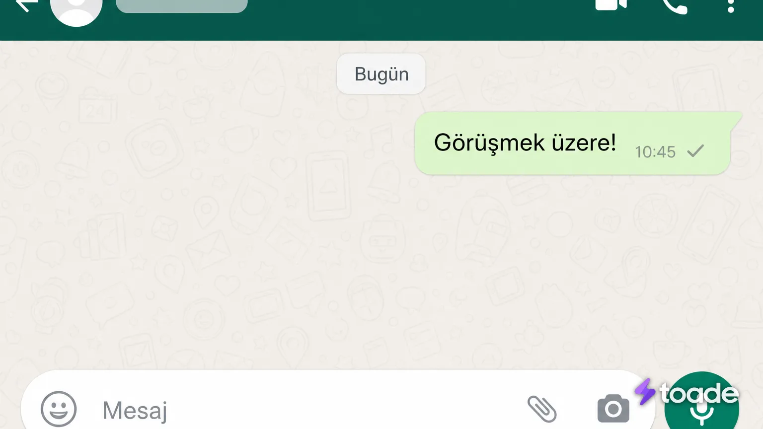 WhatsApp mesajının yanındaki tek gri tik işareti