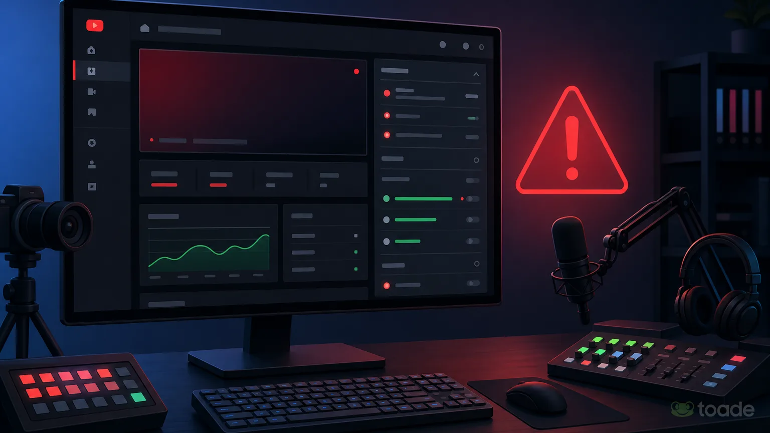 YouTube Studio panelinde canlı yayın uyarısı