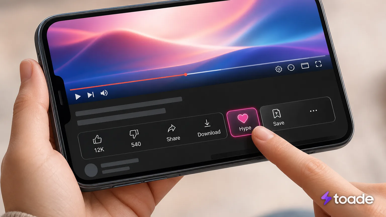 Mobil uygulamada YouTube Hype verme işlemi