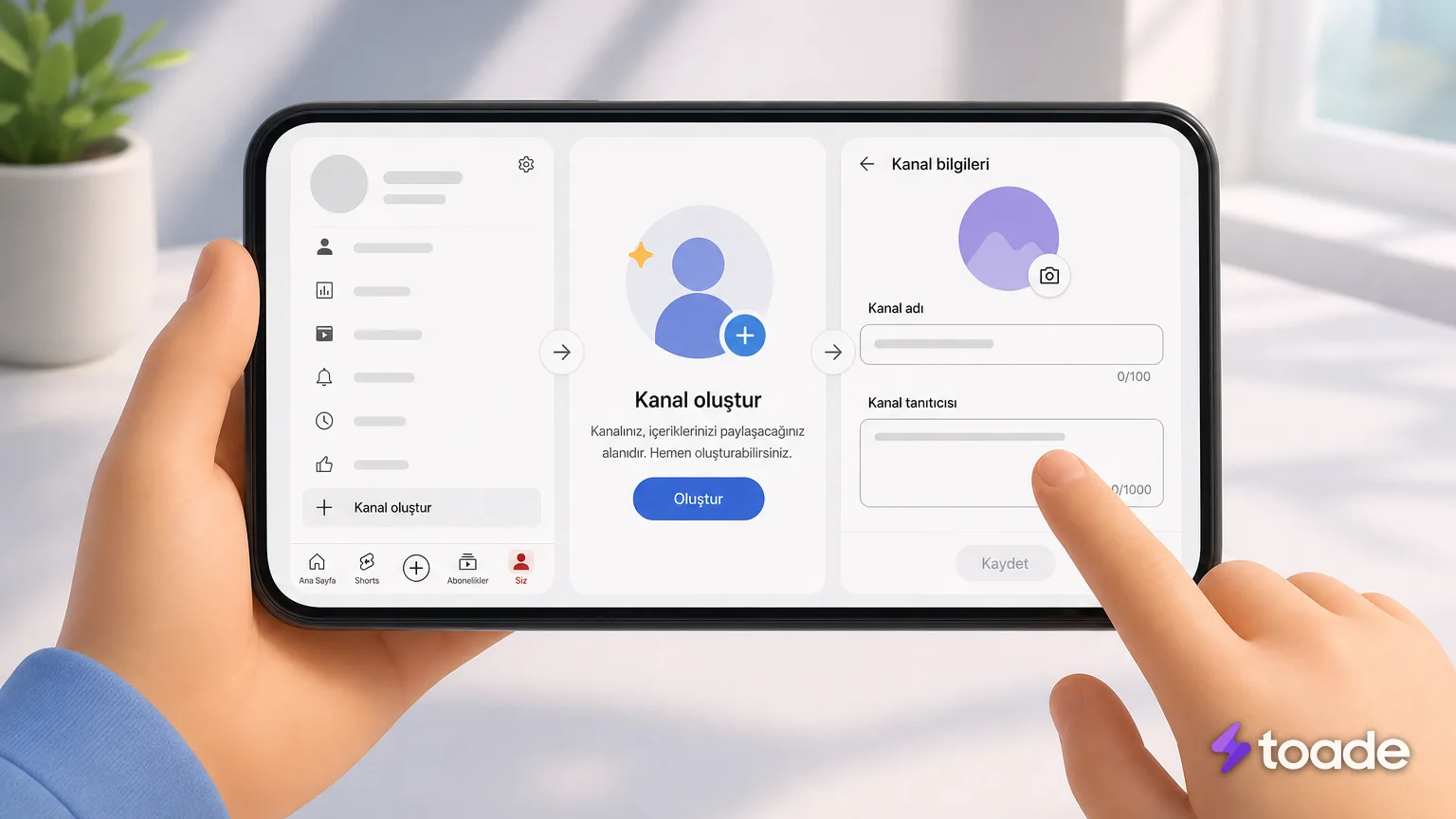 Telefondan YouTube kanalı kurulum adımları