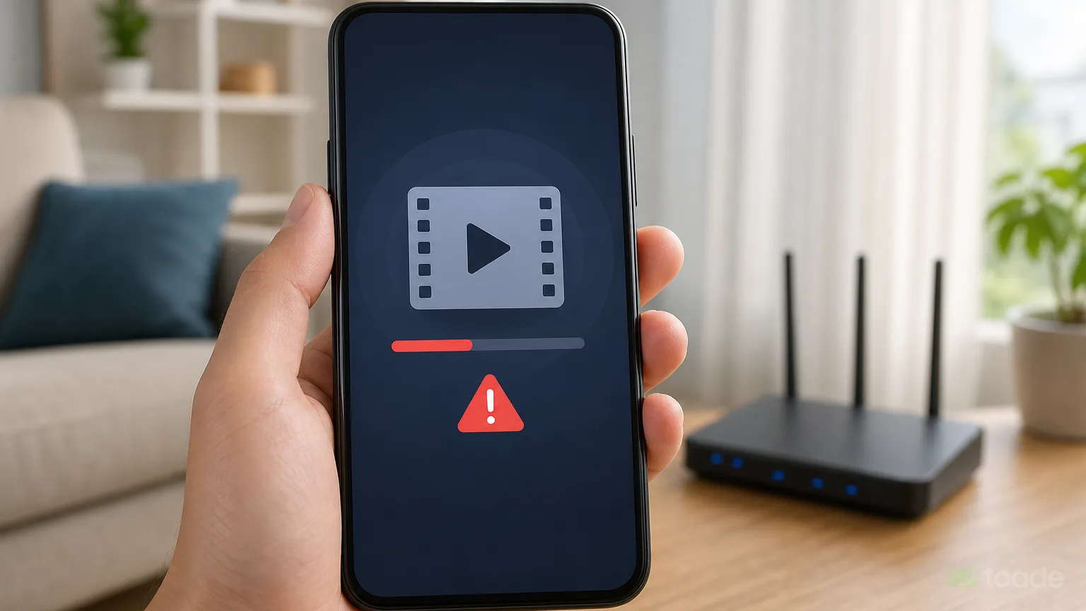 Video uygulamasında y&uuml;kleme hatası g&ouml;r&uuml;nen cep telefonu